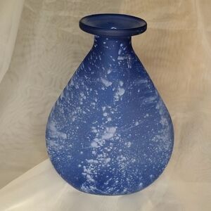 Blue Speckled Faux Sea Glass Vase